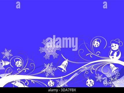Christmas background with snowflake and decoration element, vector illustration Stock Vector