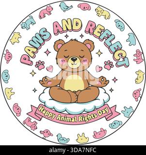 Paws and Reflect Animal Rights Day Stock Vector
