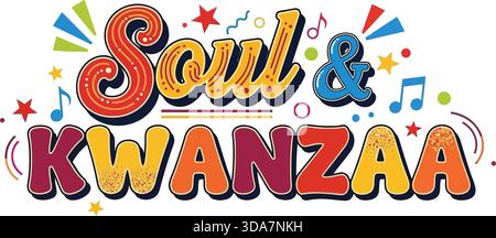 Soul & Kwanzaa Celebration T-Shirt Design Stock Vector