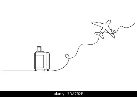 Abstract outline of aircraft taking off concept design Stock Vector