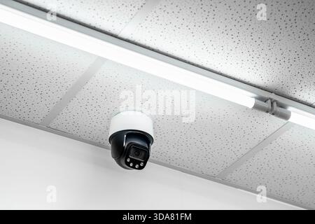 Indoor CCTV monitoring, security cameras inside a meeting room. Stock Photo
