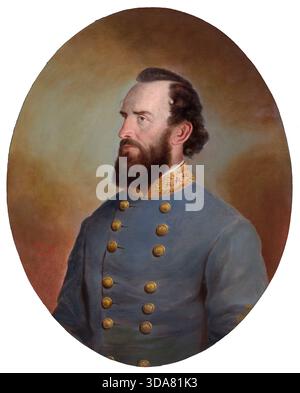 Stonewall Jackson (Thomas Jonathan Jackson, 1824-1863), American Confederate General, portrait painting in oil on canvas by J W King after George W Minnis, 1864 Stock Photo