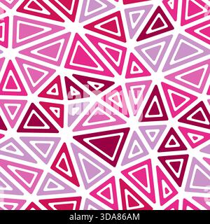 Abstract background with mosaic triangle shapes. Rounded solid shapes in frames. Large triangle size. Multiple colors style. Repeatable pattern. Stock Vector