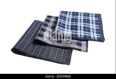 Three different stylish handkerchiefs isolated on white Stock Photo
