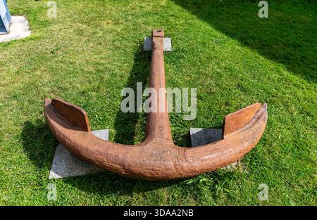 Oslo, Norway-August 11, 2025: Old Ship Anchor-Symbol of Nautical Heritage Stock Photo