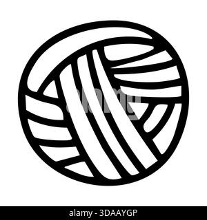Ball of yarn outline. Hand drawn vector isolated illustration.  Stock Vector