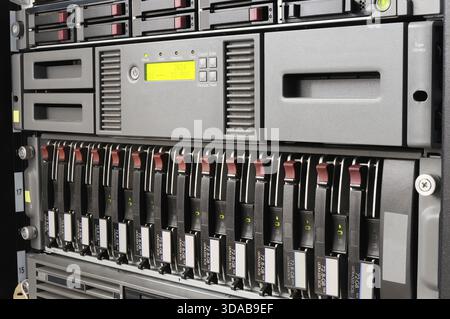 Rack mounted blade servers and system storage Stock Photo - Alamy