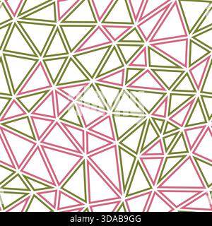 Vector science background. Medium triangle size. Multiple colors style. Geometric shapes outlined. Repeatable pattern. Rosy olive blend. Stock Vector