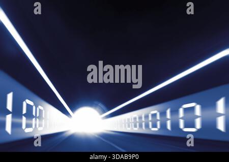 Digital blue tunnel Stock Photo