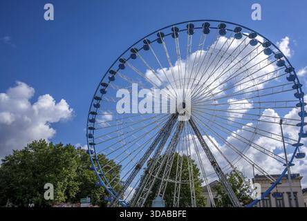 A large ferris wheel near Brussels Train station, Brussels Stock Photo