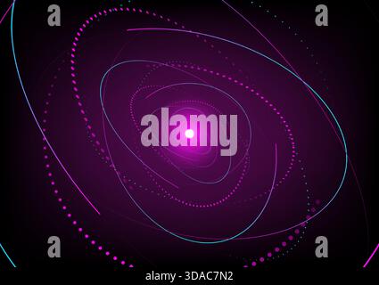 Abstract background with pink and blue dash circles elements, stock vector Stock Vector