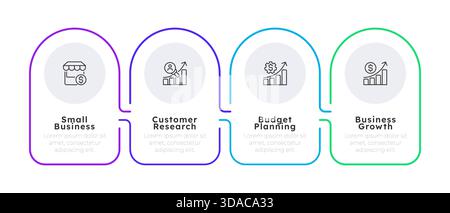 Four steps of business planning infographic 4 steps Stock Vector