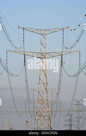 High-voltage power lines Stock Photo