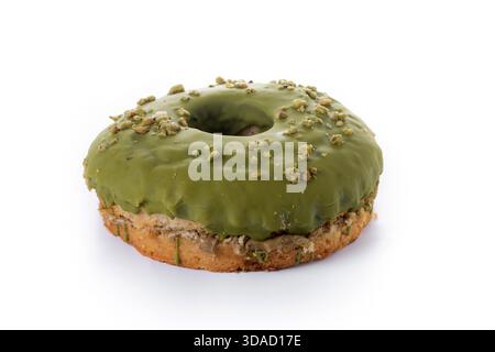 Pistachio cake isolated on white background Stock Photo