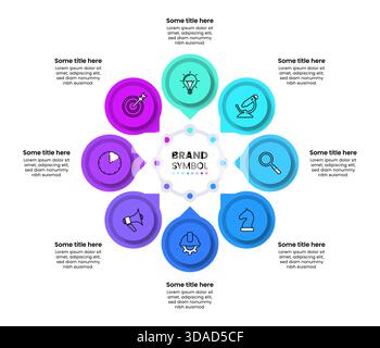 5 Steps Circular Pointer Business Infographic Template Stock Vector ...
