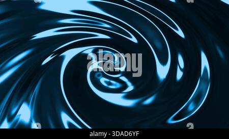 Abstract swirling metallic liquid vortex is rotating in 3D render, technology concept Stock Photo