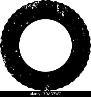 Retro style black donut shape stamp Stock Vector