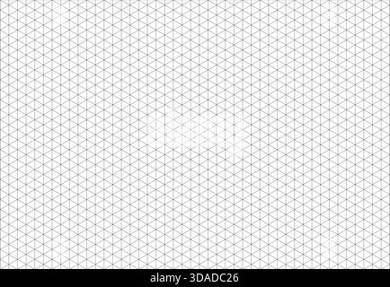 Squared, Isometric grid. Notebook sheet blank. Black line guides. Mathematic typography pattern for making notebooks production for school, education Stock Vector