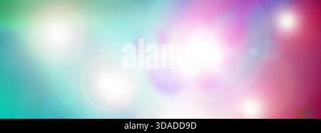 abstract red violet blue background with len flare effect, gradient. Long banner Stock Photo