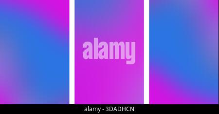 Abstract bright lilac blue Gradient background. Long banner, set of 3 vertical images Stock Photo