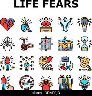 human life fears failure icons set vector Stock Vector Image & Art - Alamy