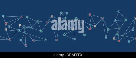 Business abstract global communication web banner, lines connected with dots design Stock Vector
