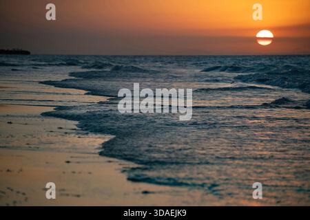 Ordinary sunset on the Atlantic coast of Cuba Stock Photo
