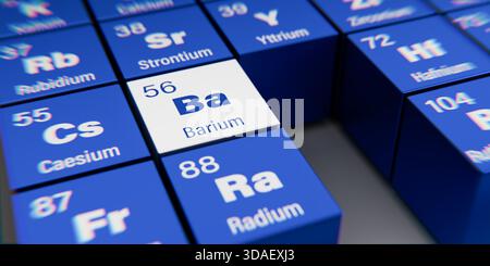 Barium Chemical 56 element of periodic table. Molecule And ...