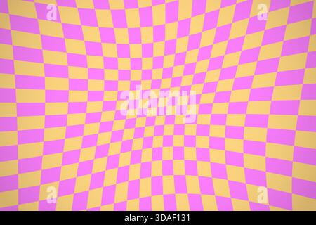 Vector abstract retro background in groovy style. Vintage groovy chessboard background. Stock Vector