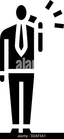 Permanent employee icon Vector symbol or sign set collection in black ...