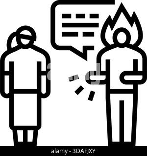 insecurity line icon, outline symbol, vector illustration, concept sign ...
