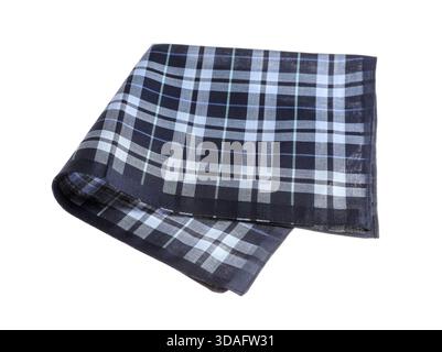 Folded handkerchief isolated on white. Stylish accessory Stock Photo