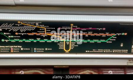 Sign of Line 1 Yonge University subway in Toronto. Toronto, Canada ...