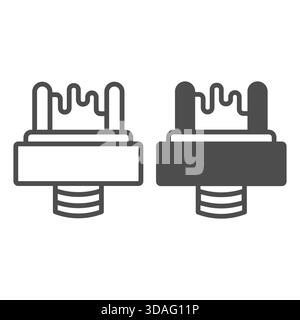 Atomizer with springs line and solid icon, vape device concept. Vector graphics. Vaping sign on white background, outline style icon for mobile or web Stock Vector