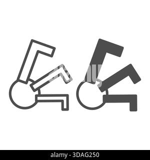 Keys line and solid icon, bunch concept. Vector graphics. Keys for unscrewing sign on white background, outline style icon for mobile or web design Stock Vector