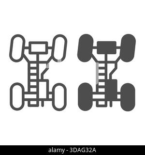 Chassis line icon, car and part, auto shaft sign, vector graphics, a ...