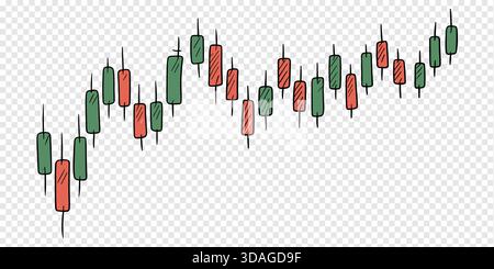 Downtrend Candlestick Chart Vector Illustration Showing Bearish Market Movement Stock Vector