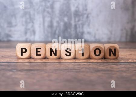 Calculator with the word PENSION on the display. Retirement concept. Pension calculation concept. Isolated on white background. Stock Photo