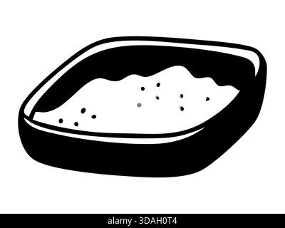 Cat litter box outline. Hand drawn vector isolated illustration. Stock Vector