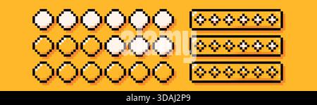 Two different game bars. Pixel art simple style. Stock Vector