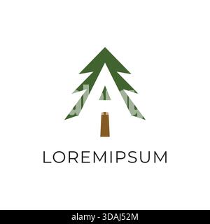 tree, logo, letter a, pine, green, forest, nature, design, icon, symbol, evergreen, plant, woodland, growth, organic, environment, branding, identity, Stock Vector