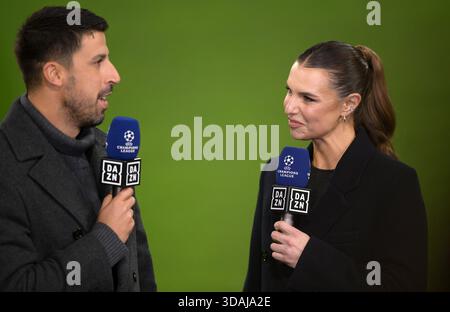 from left TV expert Sami Khedira, TV expert Michael Ballack, presenter ...