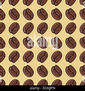 Coffee beans seamless pattern Vector illustration. coffee background for textile or fabric Stock Vector