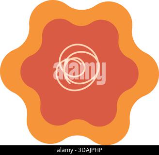 Hand drawn gingerbread cookies in shape of blooming flower, element of winter festival decoration. Simple scribble shape freehand vector icon isolated Stock Vector