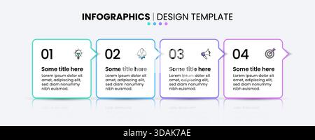 Infographic template with icons and 4 options or steps. Square banners. Can be used for workflow layout, diagram, webdesign. Vector illustration Stock Vector