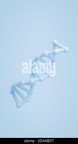 Dna double helix structure isolated on a light blue background. Concept of genetics, biology, and scientific research Stock Photo