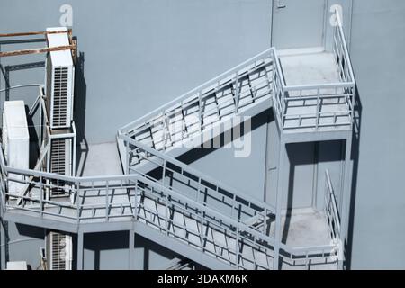Fire escape in an office building. Security.  Ho Chi Minh city. Vietnam. Stock Photo