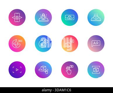 AR, VR, interaction. Stock Vector