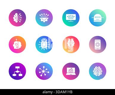 AI, machine learning, tech. Stock Vector