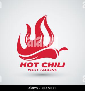 Hot chili logo design and fire chili logo symbol best for spice food Stock Vector